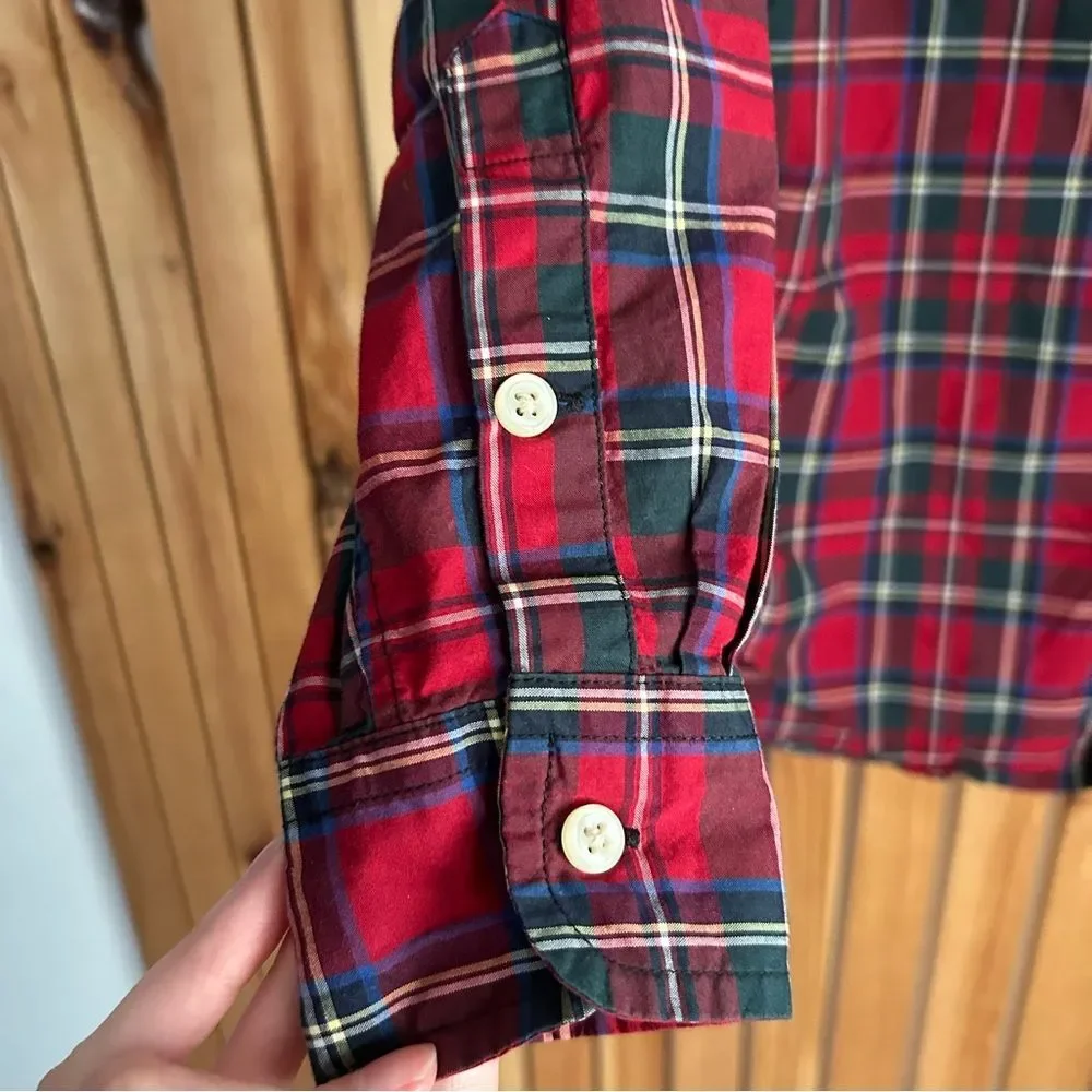 Ralph Lauren Tartan Plaid Cotton Button Down Shirt Medium 10-12